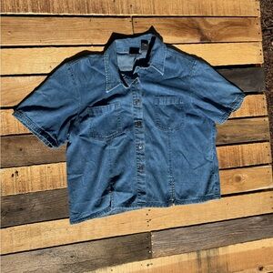 Erika Women’s Casual Blue Button Down Shirt